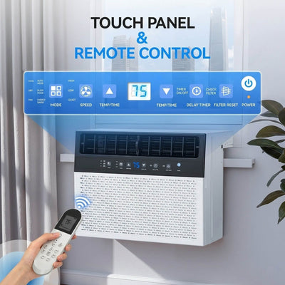 Window Air Conditioner WAC25 - U Shaped touch panel and remote control