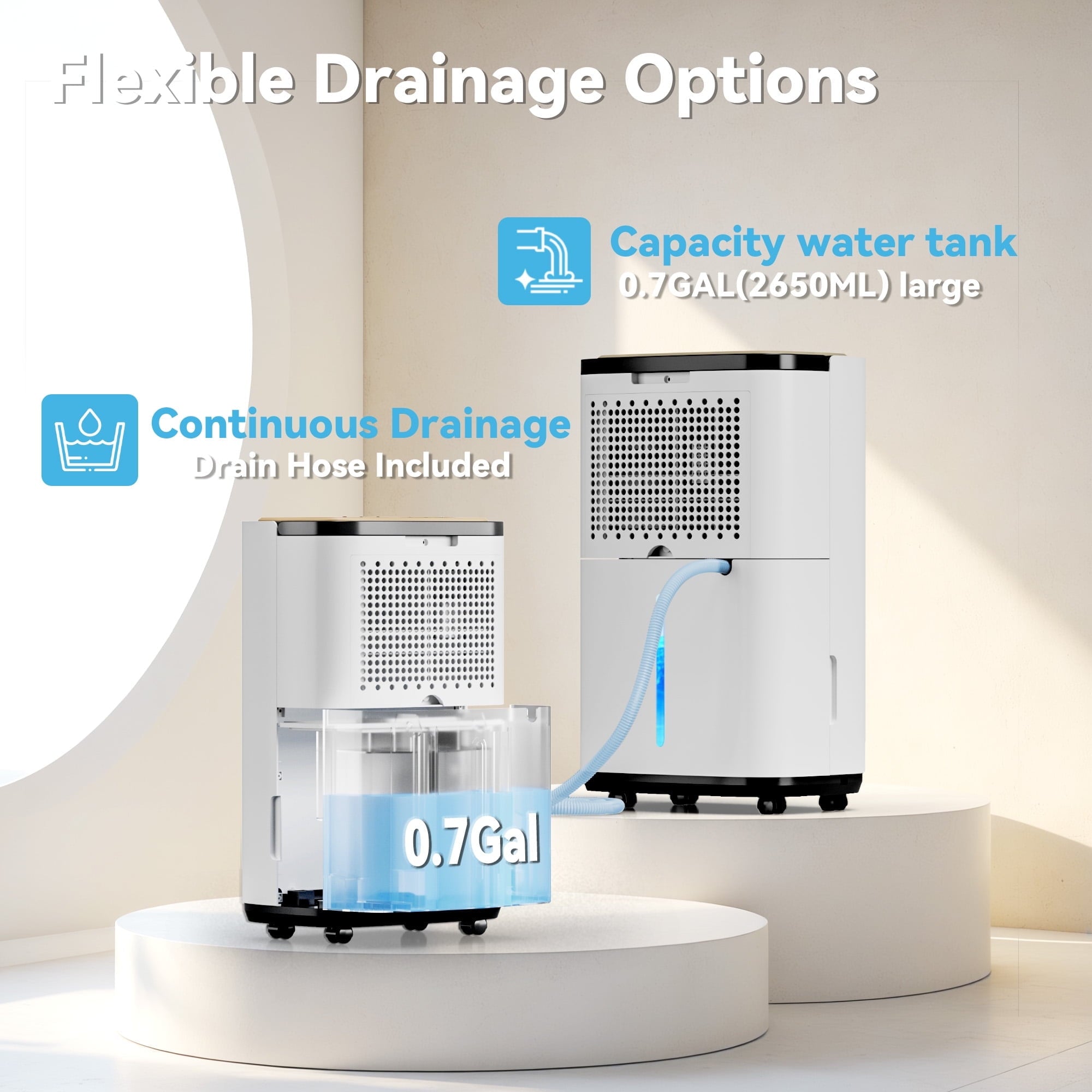 Manastin 9-Pint (DOE) Multi-Function Dehumidifier, 3000 Sq. Ft Coverage Area with 3 Modes, 74 OZ Water Tank/24H-Timer/Drain Hose/Child lock, for Bedroom/Office/Laundry Room