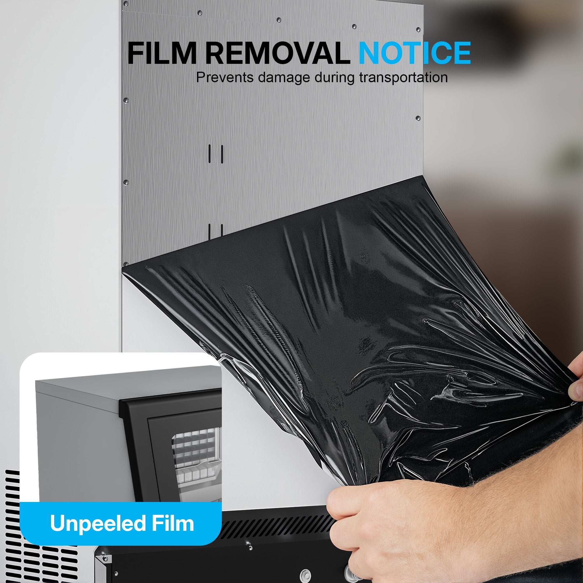 Manastin Commercial Ice Maker, 100Lbs/24H, 50 Ice Cubes, Stainless Steel Under Counter ice Machine, Self-Cleaning & Timer, for Home & Bar