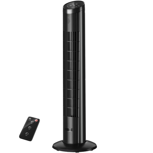 Manastin Smart Bladeless Fan with 3 Speeds 3 Modes, 90° Oscillating Tower Fan with Remote, 12H Timer, 25 ft/s, Standing Fans for Home Living Room, 25dB Quiet, Air Filter for Hair & Dust